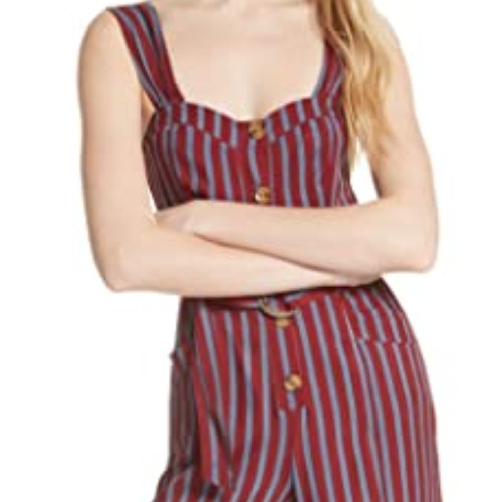 Free People Striped Jumpsuit